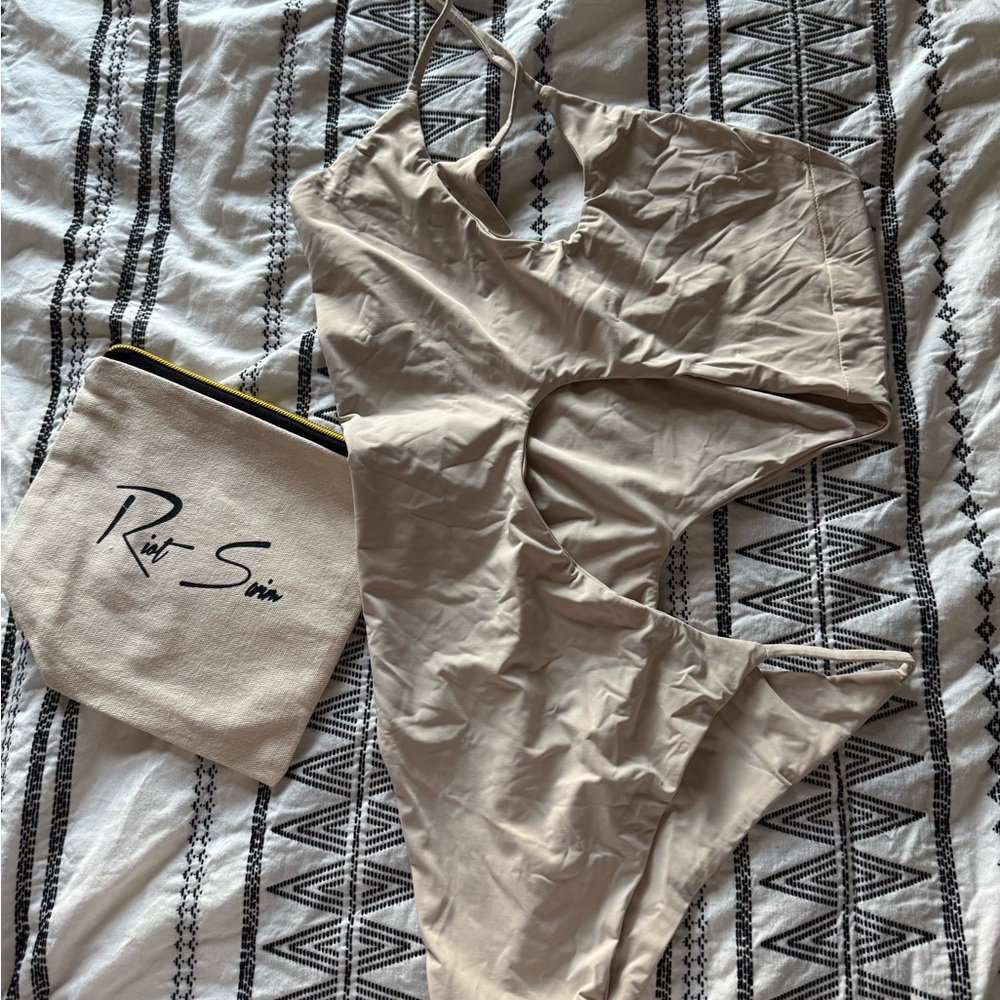 Riot Swim Beige One-Piece Swimsuit